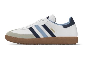 adidas Hr Golfschuhe Samba Golf Weiß/Blau 42 (UK 8)