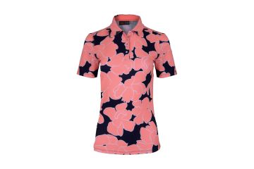 KJUS FS25 Da Polo Enya Printed Koralle/Navy 36