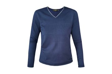 GS FS25 Da Pullover Steinfurth Style V-Neck Navy/Weiß 34