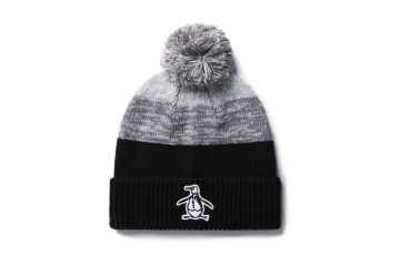 Original Penguin Mütze Rib Cuff Pom Beanie Schwarz/Grau Onesize