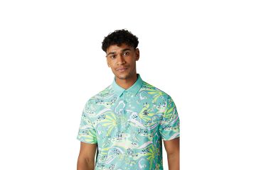Original Penguin FS24 Hr Polo Heritage Print Türkis M