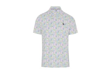 Original Penguin FS24 Hr Polo Grid Print Rosa/Weiß S