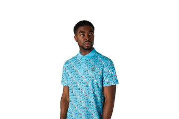 Original Penguin FS24 Hr Polo Player Allover Print Blau S