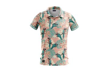 Golf Rowdies Da Polo Parrot Rosa/Türkis XS