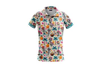 Golfrowdies Coconut Skull Party Poloshirt