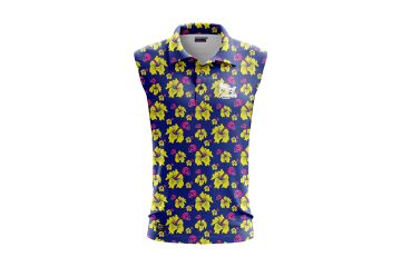 Golf Rowdies Flower Skull Poloshirt Ärmellos