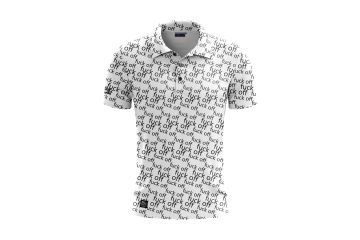 Golf Rowdies FS25 Hr Polo F*** Off Weiß/Schwarz S