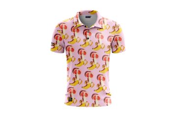 Golf Rowdies FS24 Hr Polo Banana Grapefruit Rosa/Gelb M