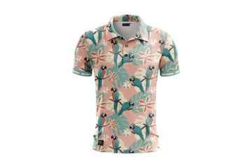Golf Rowdies Hr Polo Parrot Rosa/Türkis S