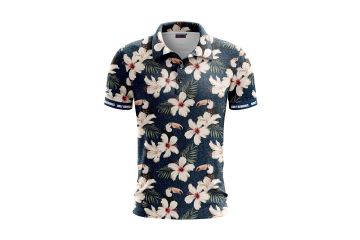 Golf Rowdies Toucan Blue Poloshirt