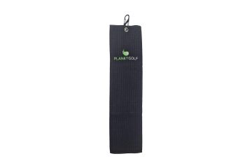 planetgolf Schlägertuch Mikrofaser mit Karabiner PGM-1 Schwarz