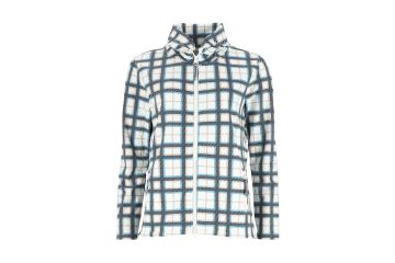 Cherie HW22 Da Midlayer Jacke Fleece Tartan Weiß/Blau L
