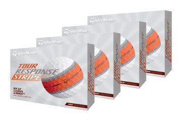 TaylorMade Tour Response Stripe Golfbälle Weiß/Orange 4er-Pack