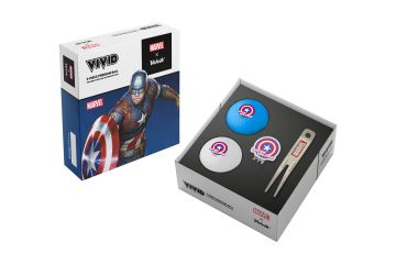 Volvik Motivball Marvel Pitchgabel-Geschenkset - Captain America