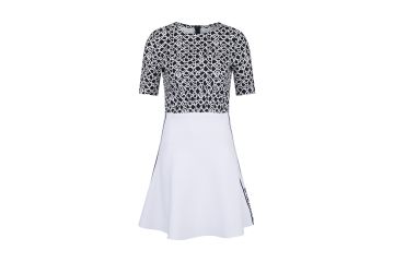 Sportalm FS25 Da Kleid Raindrop Print Weiß/Schwarz 36