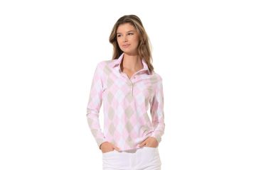 MDC HW26 Da Polo LA Argyle Print Rosa/Weiß 36