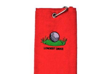 Schlägertuch mit Stick Longest Drive Rot
