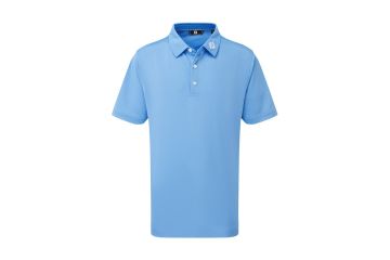 FootJoy NOS Junior Polo Stretch Pique Solid Hellblau S