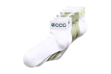 Ecco Unisex Socken Active Everyday Ankle Cut 3er-Pack Weiß/Oliv 39-42