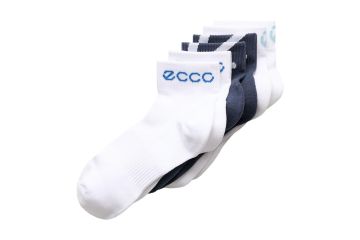 Ecco Unisex Socken Active Everyday Ankle Cut 3er-Pack Weiß/Navy 43-46