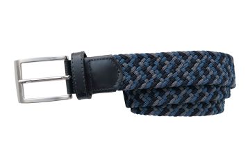 Alberto Hr Gürtel Multicolor Braided Stretch Navy/Grau/Petrol 95