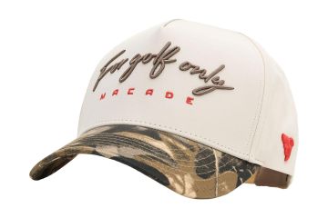 Macade Golf Camo Two-Tone Script Snapback Cap
