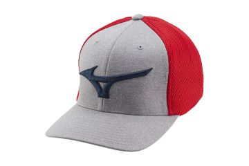 Mizuno Cap Hr Fitted Meshback Grau/Rot