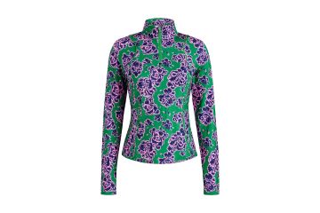 G/FORE Floral Print Tech Jersey Midlayer