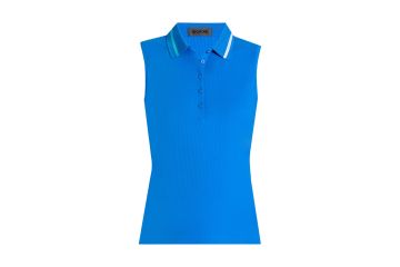 G/FORE FS25 Da Polo oA Ribbed Tech Nylon Blau L