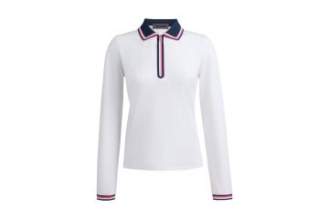G/FORE HW26 Da Polo LA All Play Tipped Contrast Collar Weiß/Pink S