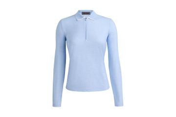 G/FORE Silky Tech Nylon Geo 2 Print Langarm Poloshirt