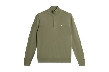 J.Lindeberg FS25 Hr Pullover Kian Zipped Oliv S