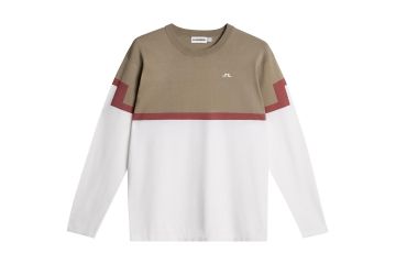 J.Lindeberg FS26 Hr Pullover Emrik Block Knitted Braun/Weiß M