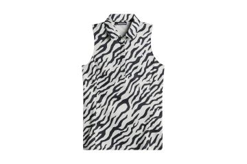 J.Lindeberg FS25 Da Polo oA Dena Print Schwarz/Creme XS