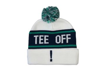 Level4 Mütze Pom Beanie "Tee Off" Weiß/Navy/Grün