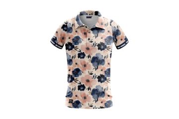 Golf Rowdies Da Polo Wild Bloom GR-PF-231 Rosa/Navy XS