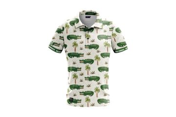 Golf Rowdies Da Polo Crocodile GR-PF-234 Weiß/Grün XS