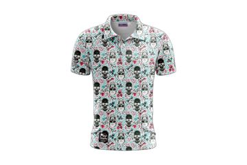 Golf Rowdies FS25 Hr Polo Skull Weiß S