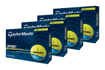 TaylorMade Distance+ 2025 Golfbälle Gelb 4er-Pack