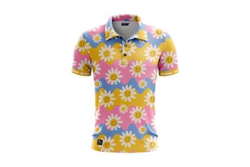 Golf Rowdies Retro Flower Poloshirt