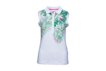 girls golf Jungle White Poloshirt ärmellos