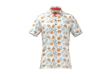 2bU Orange Print Poloshirt