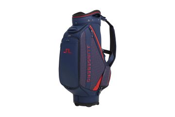 J. Lindeberg Staff Vessel Bridge Monogramm Tourbag - Navy/Rot
