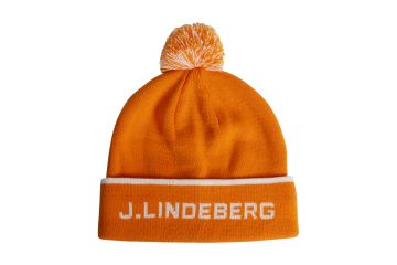 J.Lindeberg Hr Wintermütze Stripe Beanie Orange/Weiß Onesize