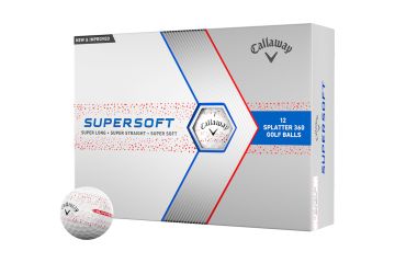 Callaway Supersoft Splatter Golfbälle-Weiß/Rot-12-Pack