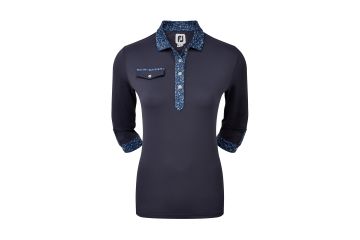 FootJoy Pique Printed Trim Poloshirt 3/4 Ärmel