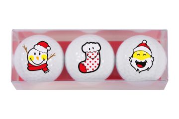 Golfbälle Geschenkset Smiley Xmas