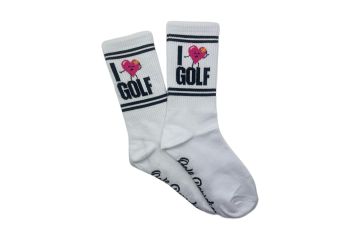 Golf Rowdies Unisex Socken "I Love Golf" Weiß/Schwarz 37-44