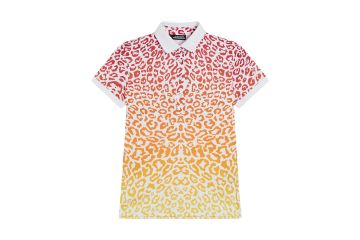 J.Lindeberg FS23 Da Polo Tour Tech Print Leo Sunset Weiß/Orange S