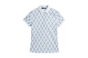 J.Lindeberg HW23 Da Polo Tour Tech Print Weiß/Hellblau S